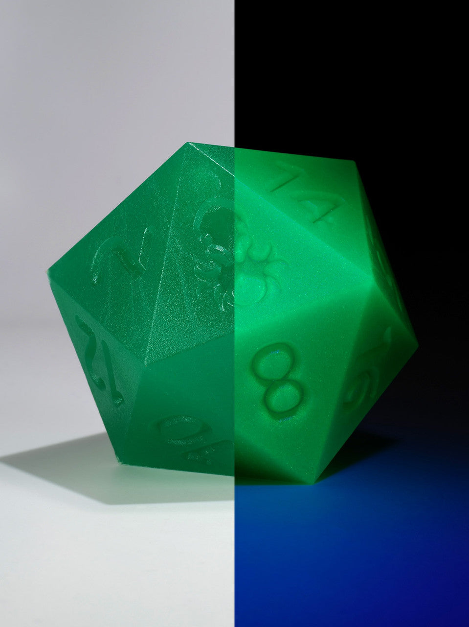 RAW 55mm Glow in the Dark Green D20